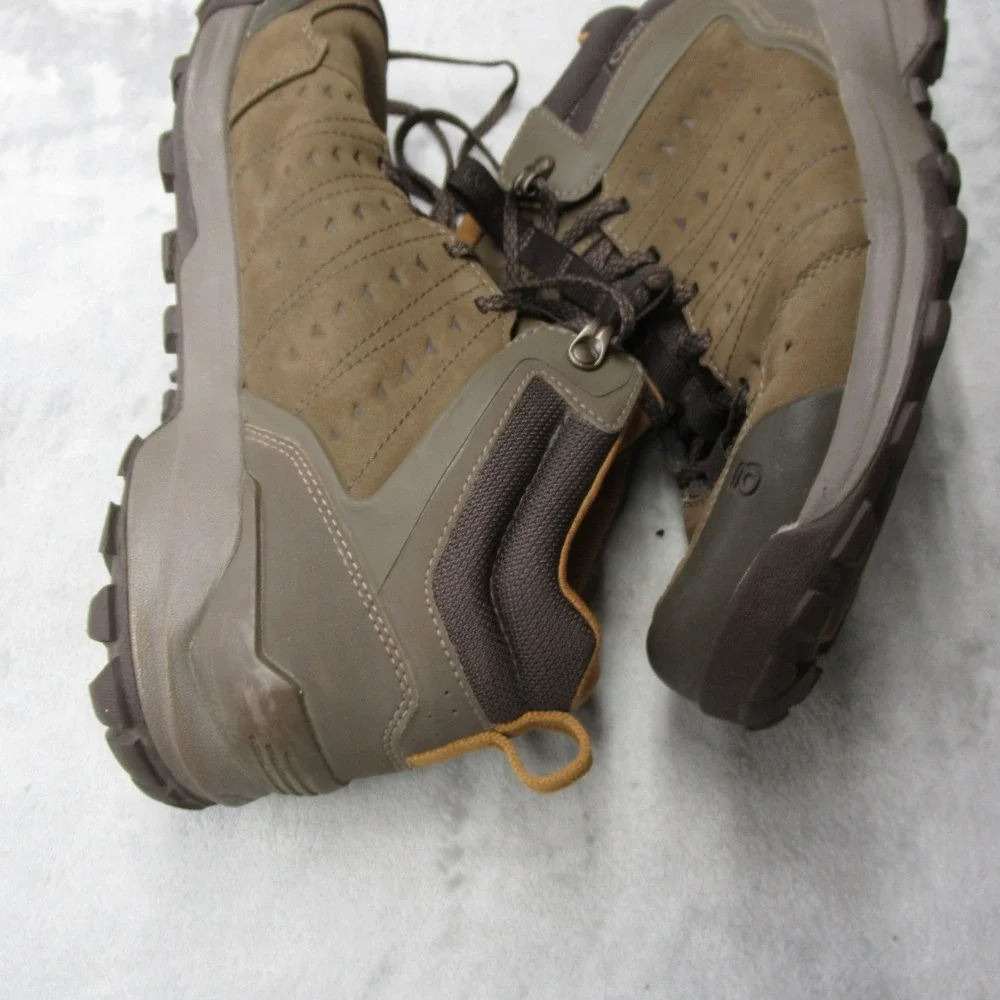 Oboz Hiking Boots Men 9 Green Lace-Up Sypes Mid Leather Waterproof Trail Outdoor